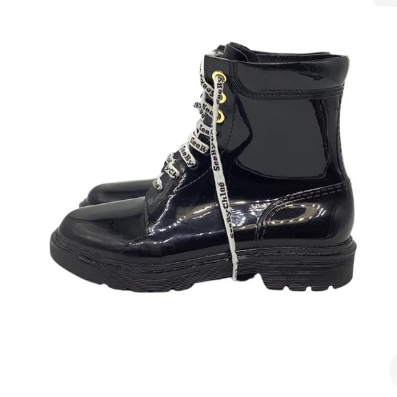 SOLD Chloe Rain Boots Combat Black Boots Size 38.5 Sold Out or $300+online - Picture 5 of 13